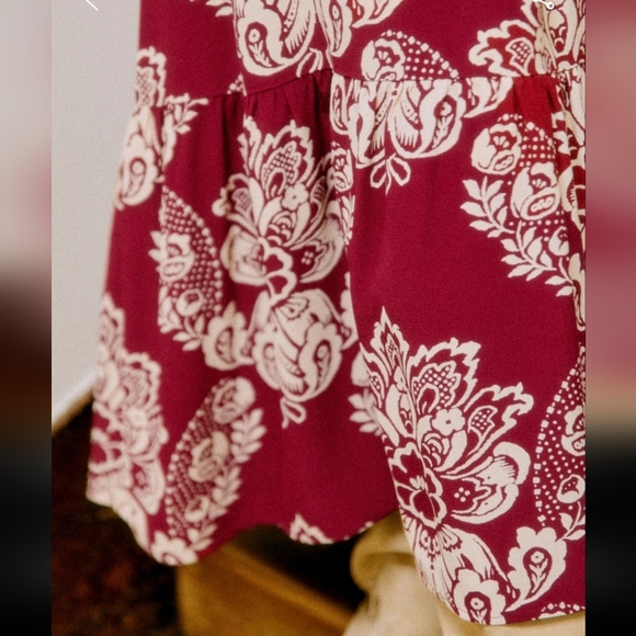 Sezane Tammy Red and White Midi Skirt - Picture 2 of 5